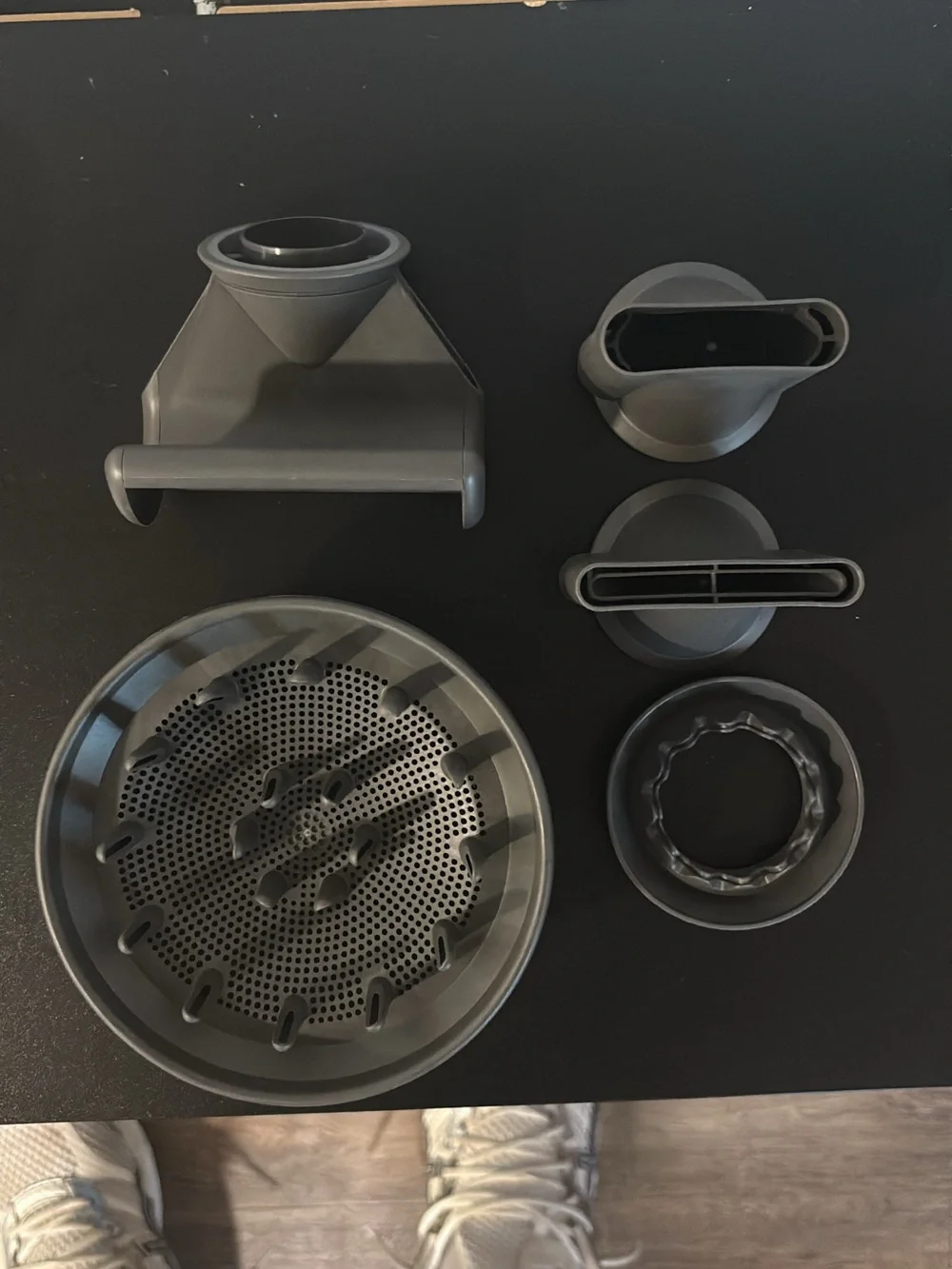 Dyson Hair Dryer with Pink and Gray Styling Attachments
